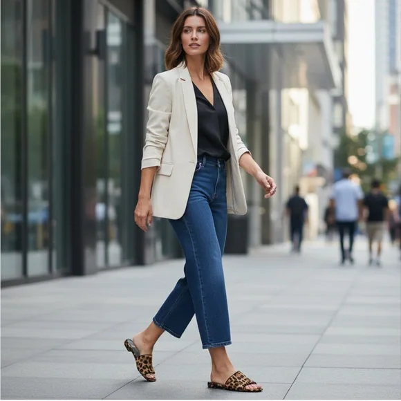 J.Crew Leopard Print Calf Hair Slide Sandals - Picture 3 of 11